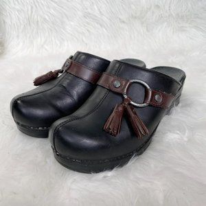 Black Dansko Tassel Clogs